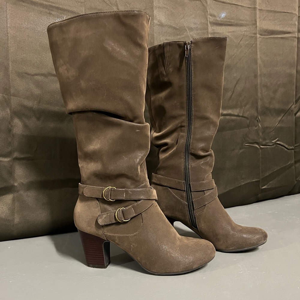 Solanz Brown Poesy Heeled Boots Womens 8.5